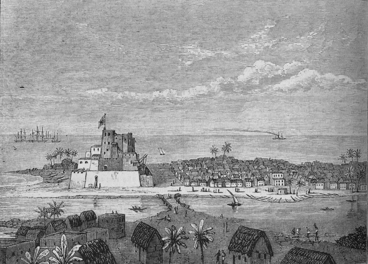 Uitzicht op Elmina, ca. 1880 door Unbekannt