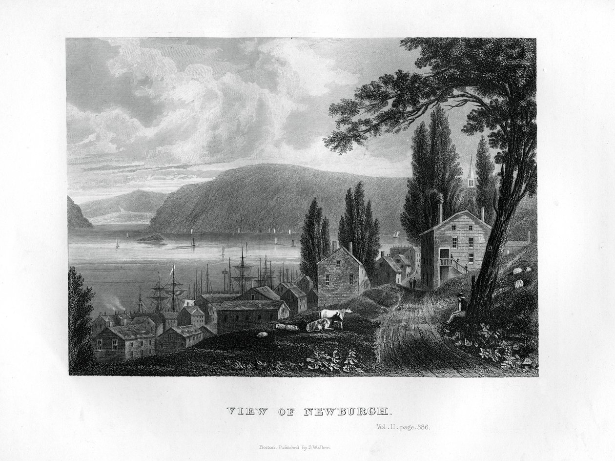 Uitzicht op Newburgh, New York State, 1855 door Unbekannt