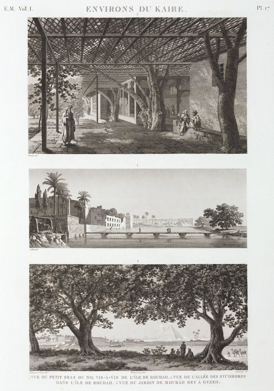Zichten rondom Caïro, Egypte, ca. 1798 door Unbekannt