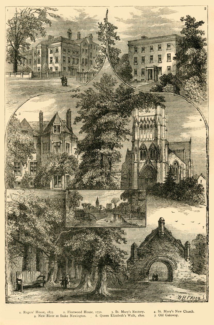 Uitzichten in Stoke Newington, ca. 1876 door Unbekannt