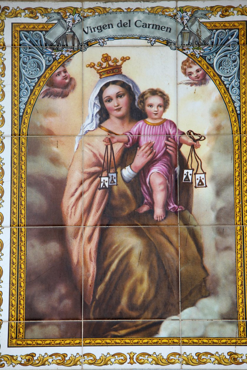 Virgen del Carmen mozaïek, Malaga, Spanje door Unbekannt