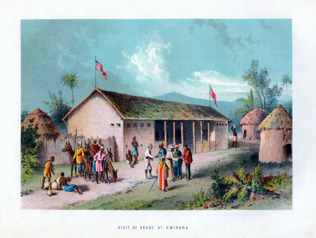 Bezoek van Arabieren in Kwirara, ca. 1875 door Unbekannt