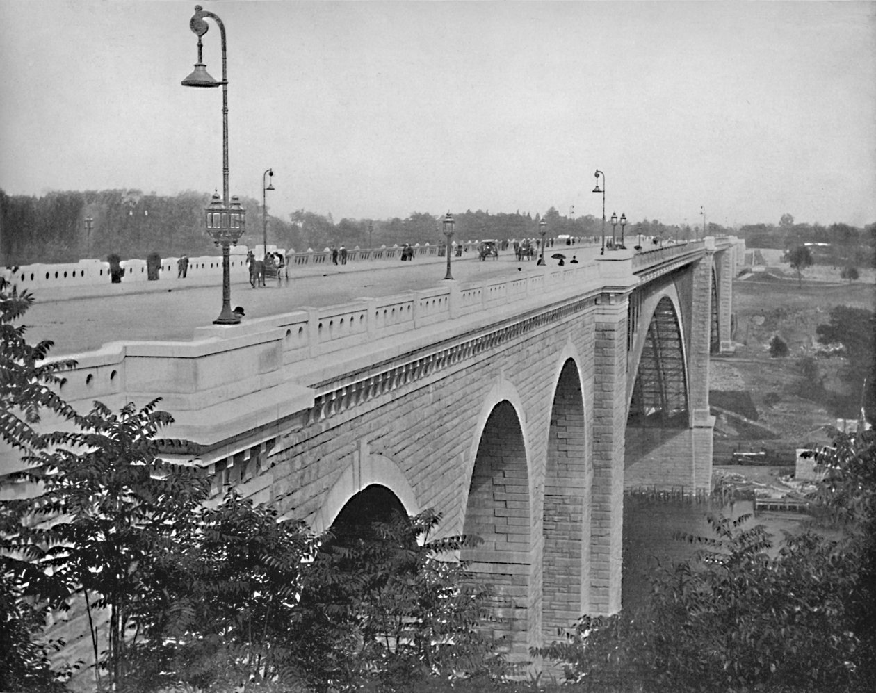 Washington Bridge, Harlem River, New York, ca. 1897 door Unbekannt
