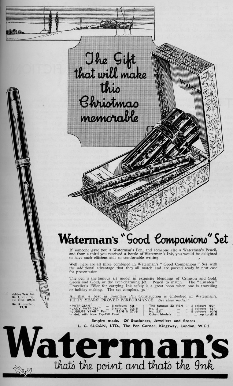 Watermans Good Companions Set, 1934 door Unbekannt