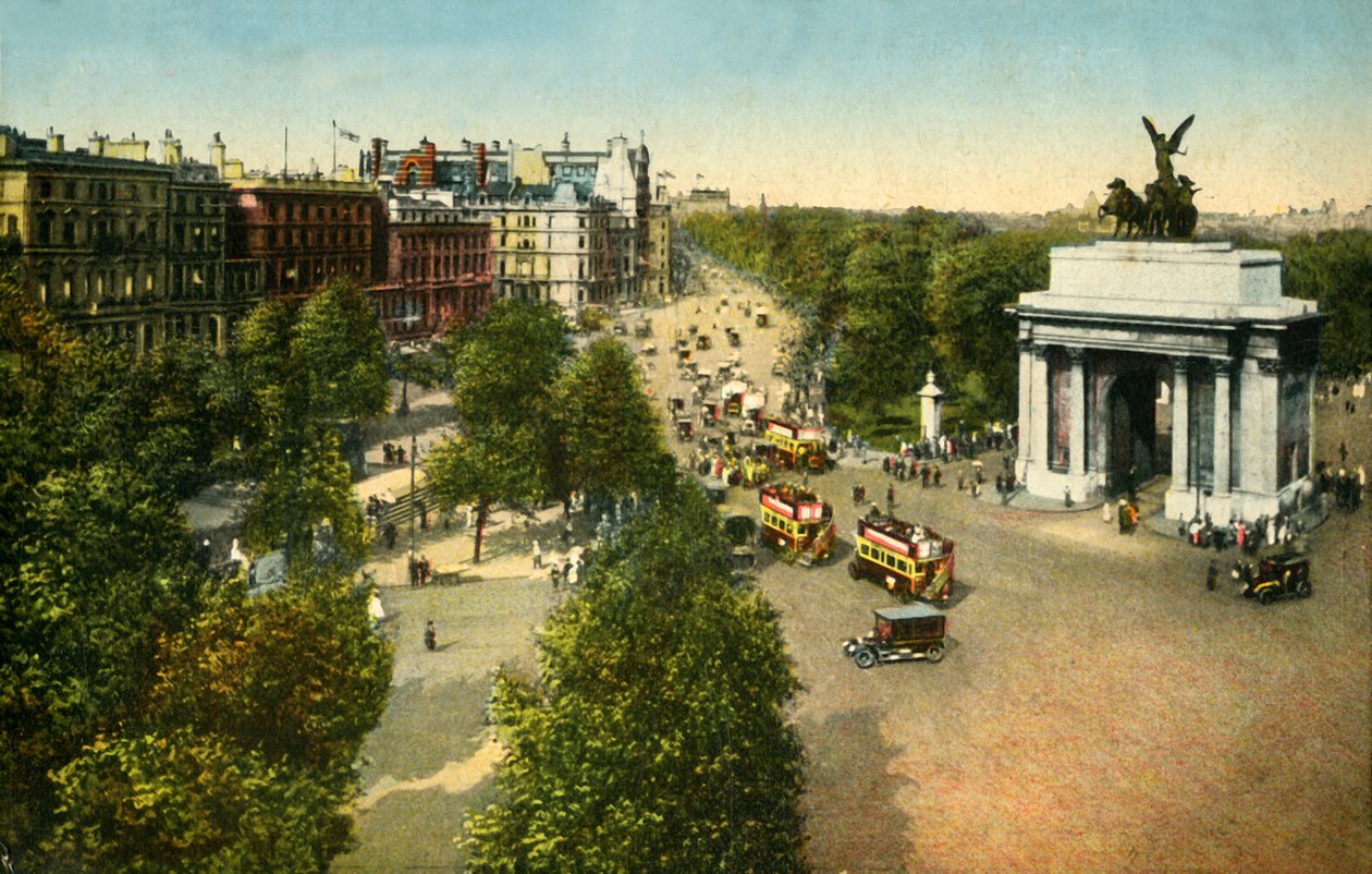 Wellington Arch en Quadriga, Londen, ca. 1915 door Unbekannt