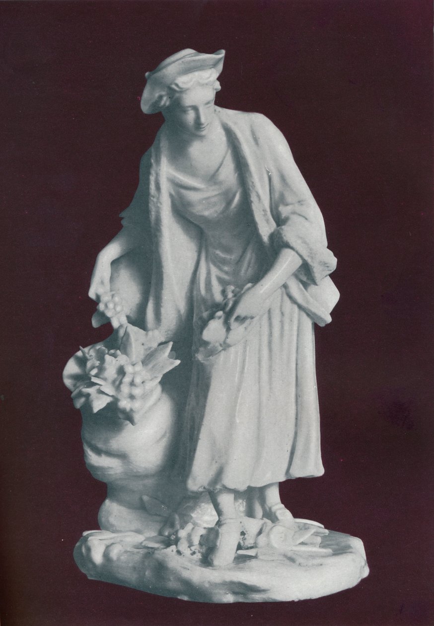 Witte Chelsea Porseleinen tuinmanfiguur, ca. 1770 door Unbekannt