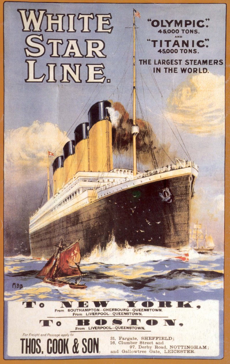 White Star Line. Titanic & Olympic, ca. 1911 door Unbekannt