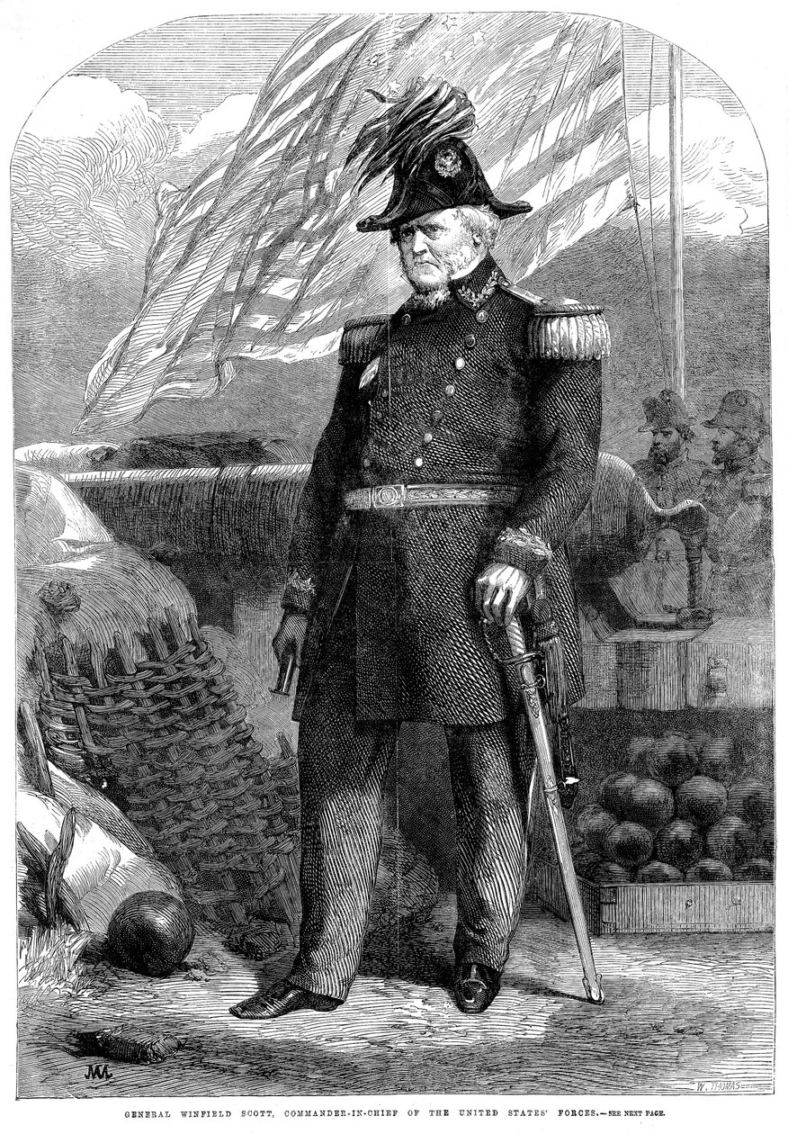 Winfield Scott, Amerikaanse soldaat, 1861 door Unbekannt