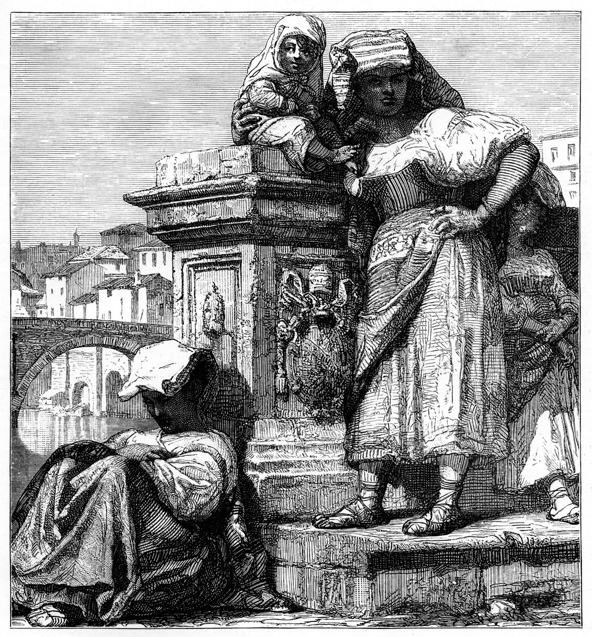 Vrouwen van de Campagne in Rome, ca. 1890 door Unbekannt