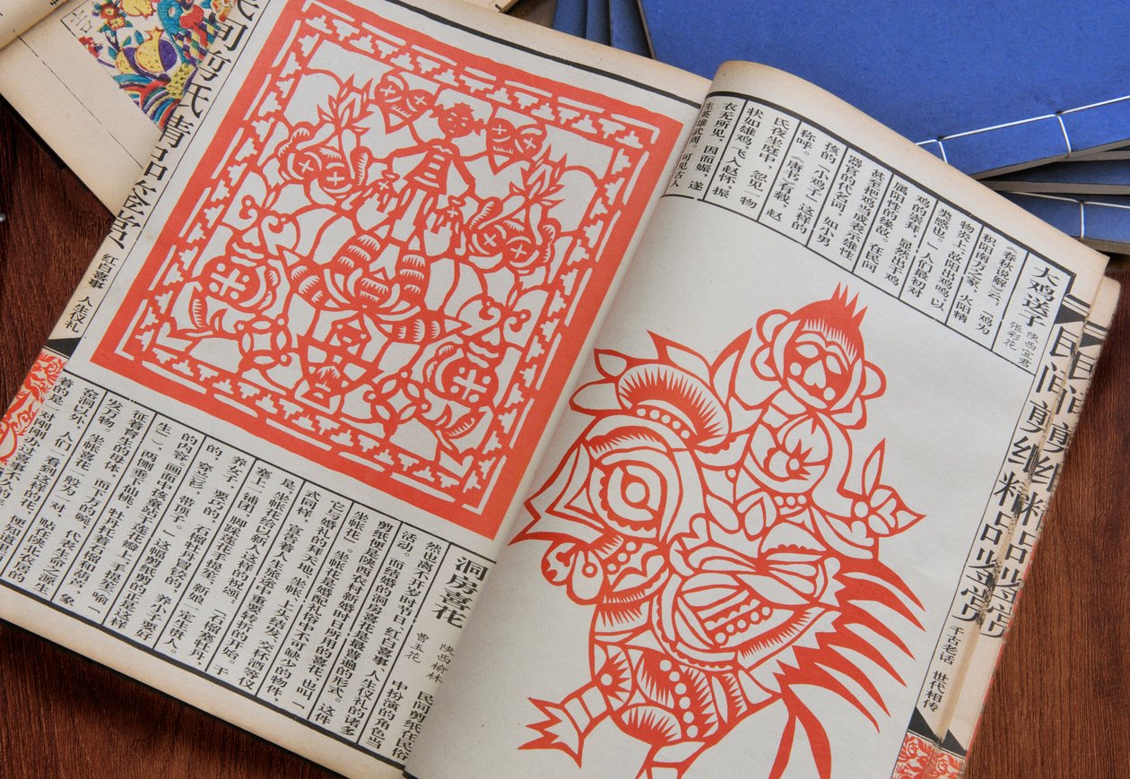 Houtsnede van Chinese papercuts door Unbekannt