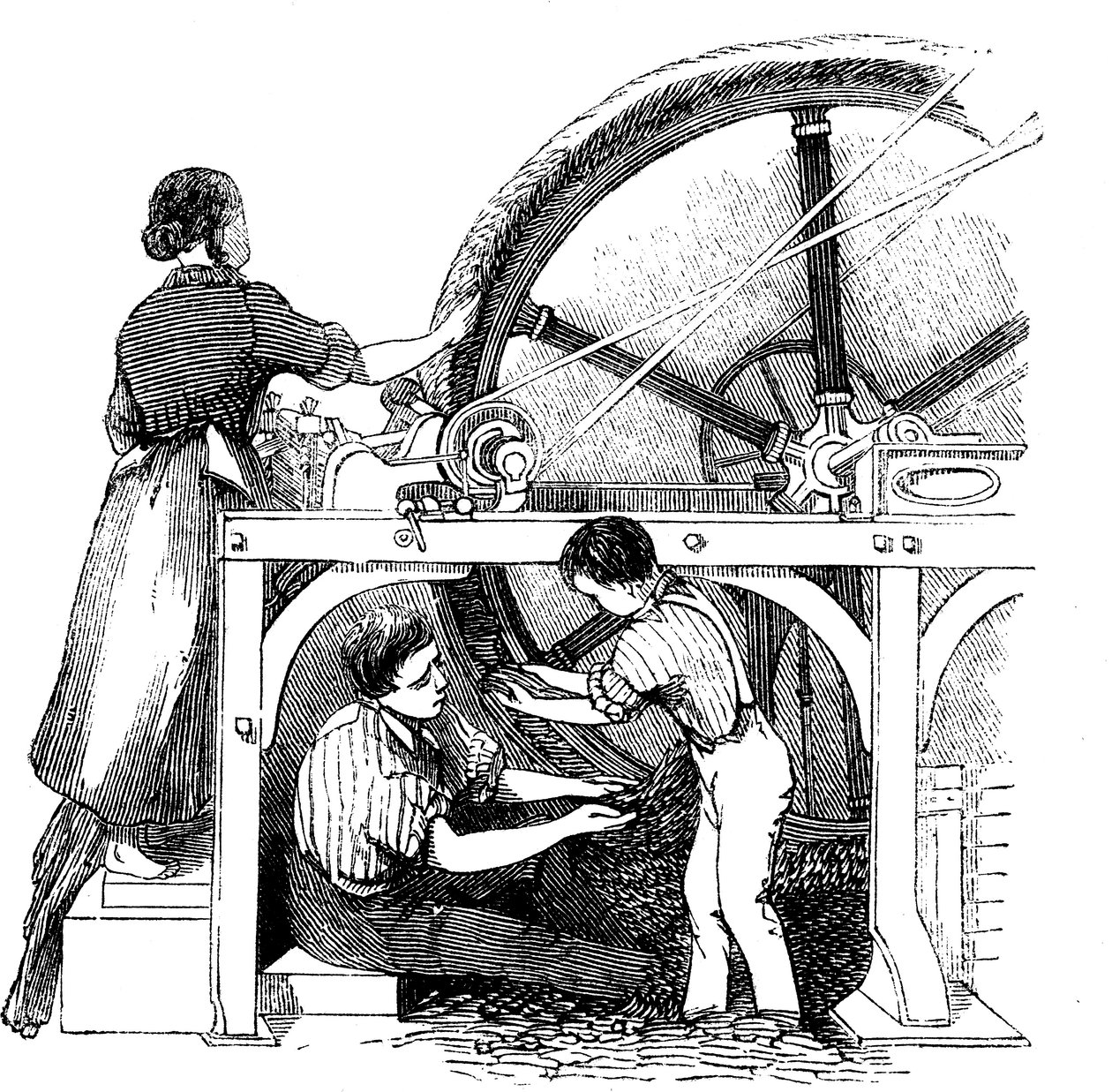 Worsted productie, ca. 1845 door Unbekannt