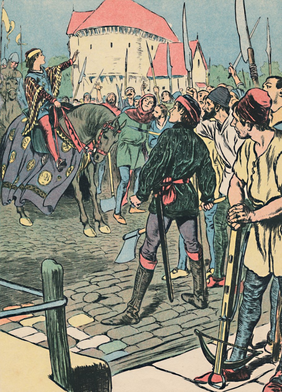 Jonge Koning Richard onderdrukt de opstand, c1907 door Unbekannt