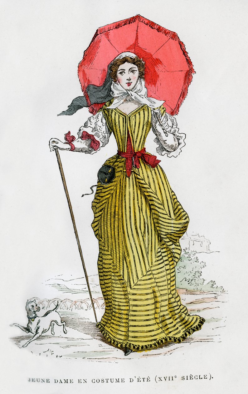 Jonge vrouw in zomermode, 17e eeuw 1882-1884 door Unbekannt