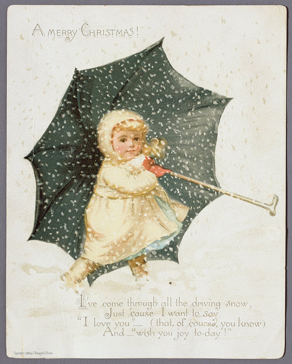 Vrolijk Kerstfeest, kerstkaart, 1888 door Unbekannt Unbekannt