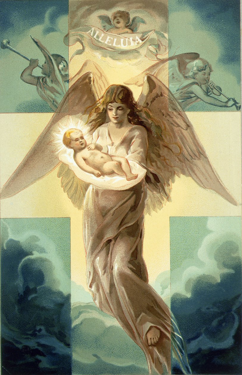 Alleluia, kerstkaart, 1882 door Unbekannt Unbekannt