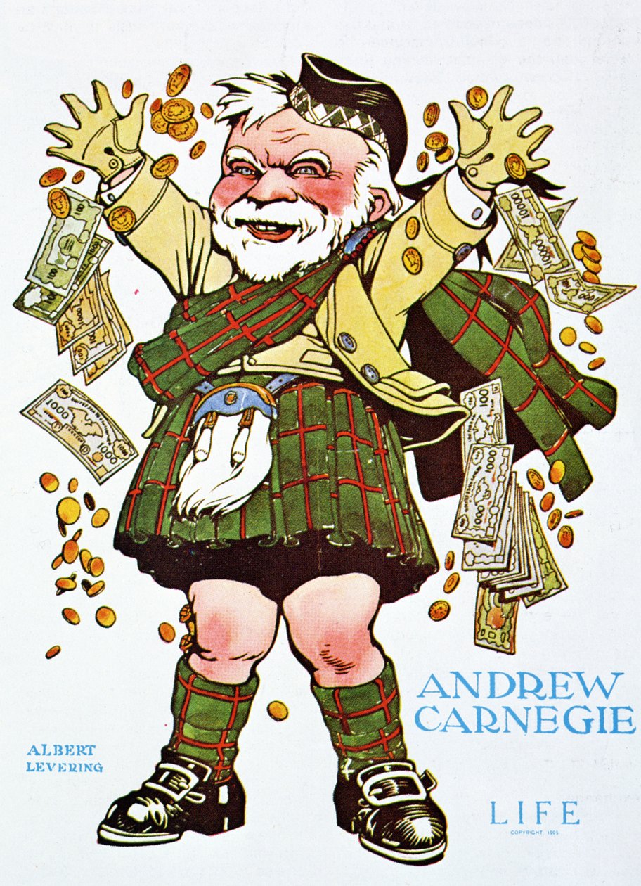 Cartoon van Andrew Carnegie uit Life Magazine door Unbekannt Unbekannt