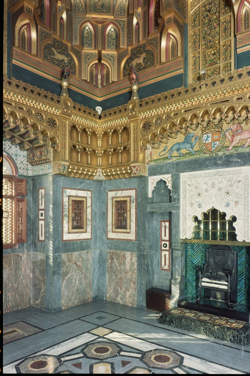 Interieur, Cardiff Castle, Wales, gebouwd c.1875 door Unbekannt Unbekannt