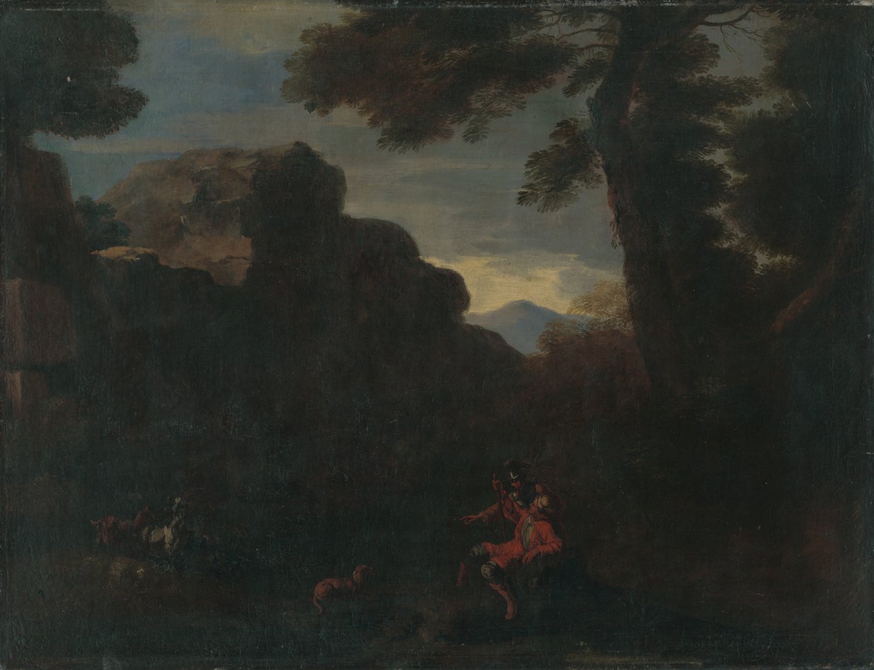 Landschap met figuurlijke stafage door Unbekannt Unbekannt