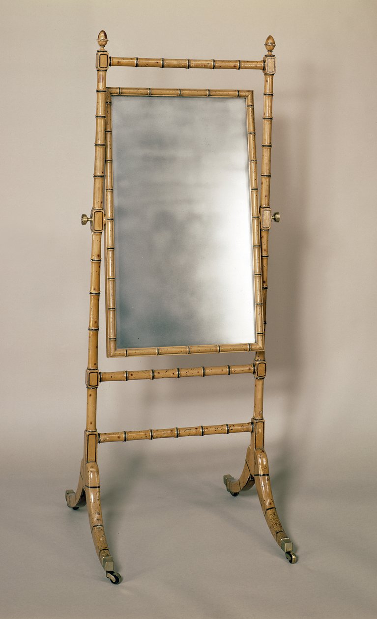 Regency Cheval spiegel, bamboe frame, Engels door Unbekannt Unbekannt