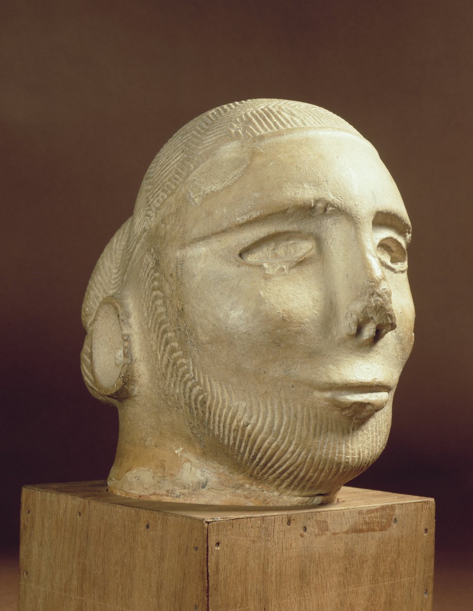 Steatiet portretkop, Mohenjodaro, 2300-1750 v.Chr. door Unbekannt Unbekannt