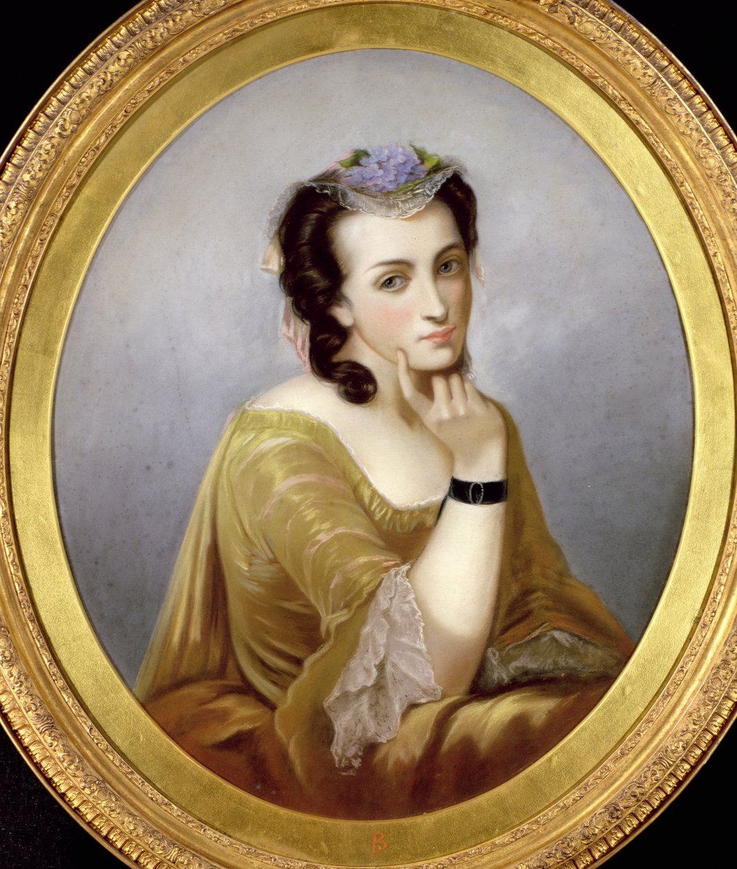 Vrouw in een Watteau jurk, ca. 1870 door Unbekannt Unbekannt