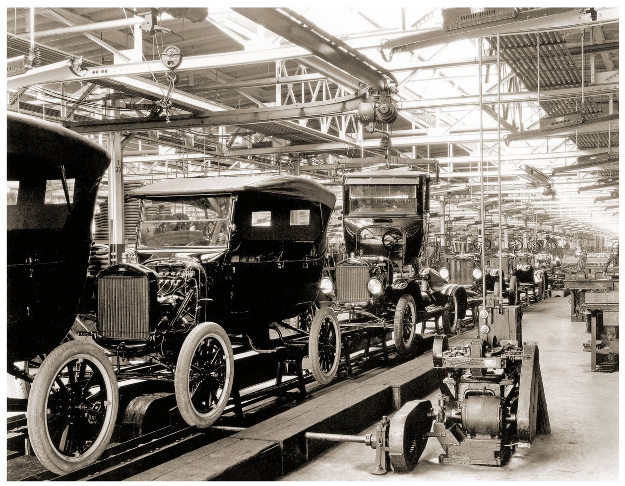 Ford assemblagelijn, Detroit, 1924 door Unbekannt Unbekannt