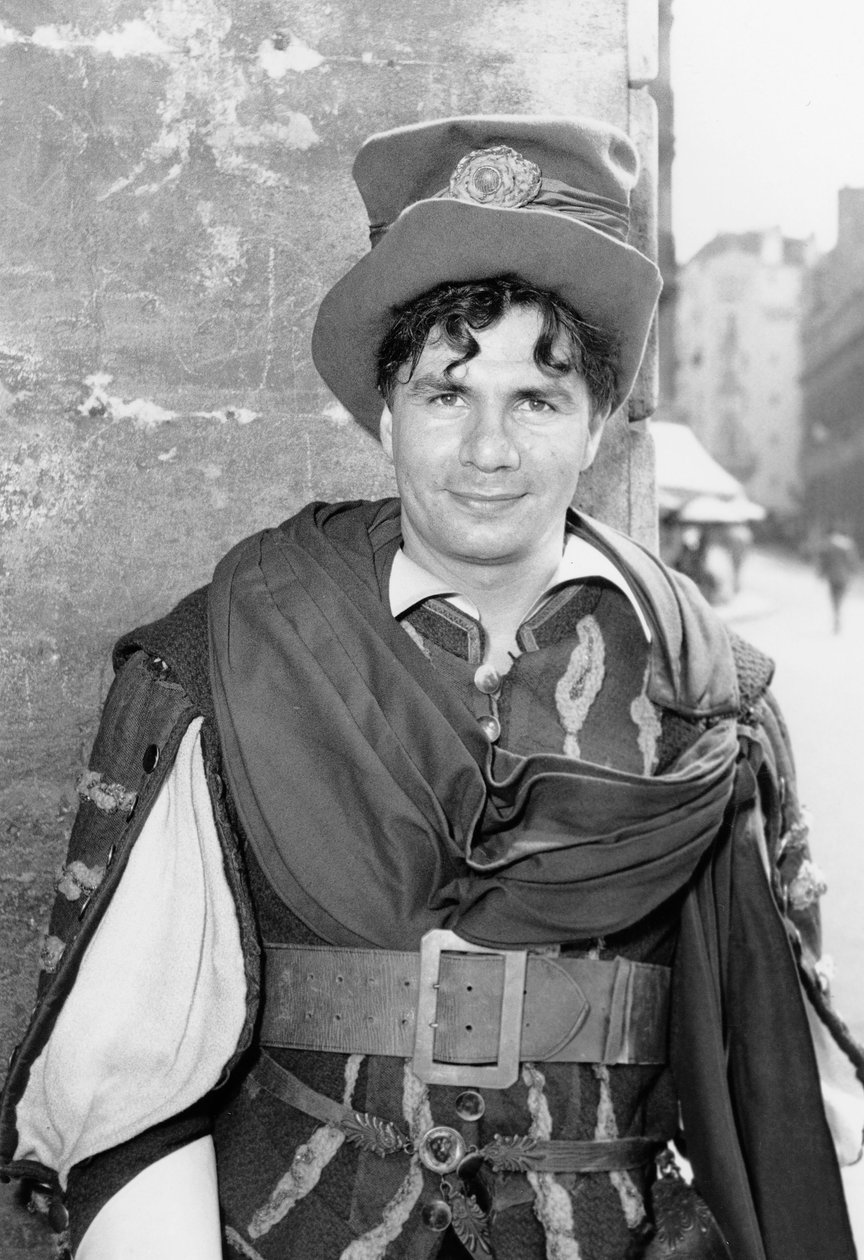 Franse acteur Michel Galabru in het Conservatorium van Theater juli 1950 door Unbekannt Unbekannt