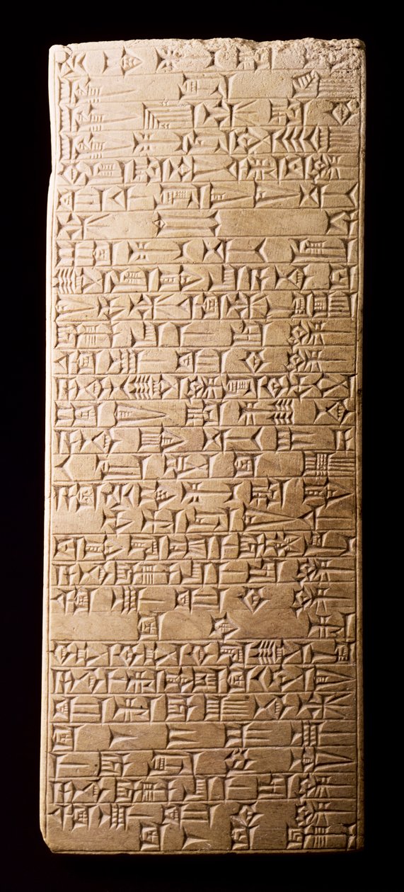 Tablet met inscriptie over de opgraving van een kanaal door koning Hammurabi van Babylon, Mesopotamië, 18e eeuw v.Chr. door Unbekannt Unbekannt