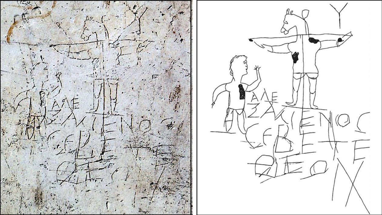 Alexamenos graffiti, Palatijns Antiquarium, Rome door Unbekannt Unbekannt