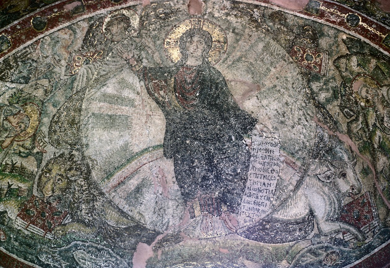 Apsis mozaïek, Kerk van Osios David door Unbekannt Unbekannt