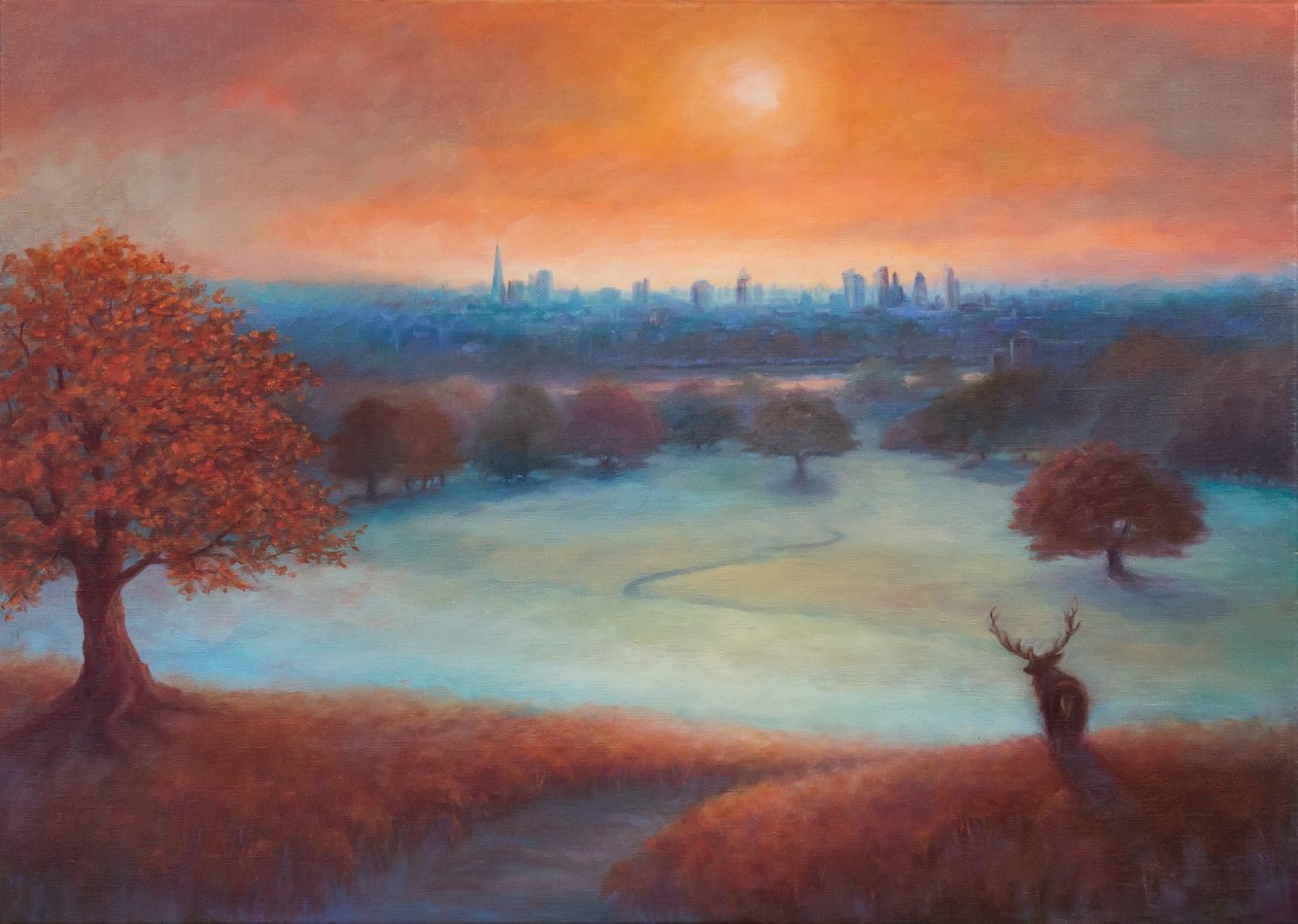Stadsgezicht Londen vanuit Richmond Park, 2017 door Unbekannt Unbekannt