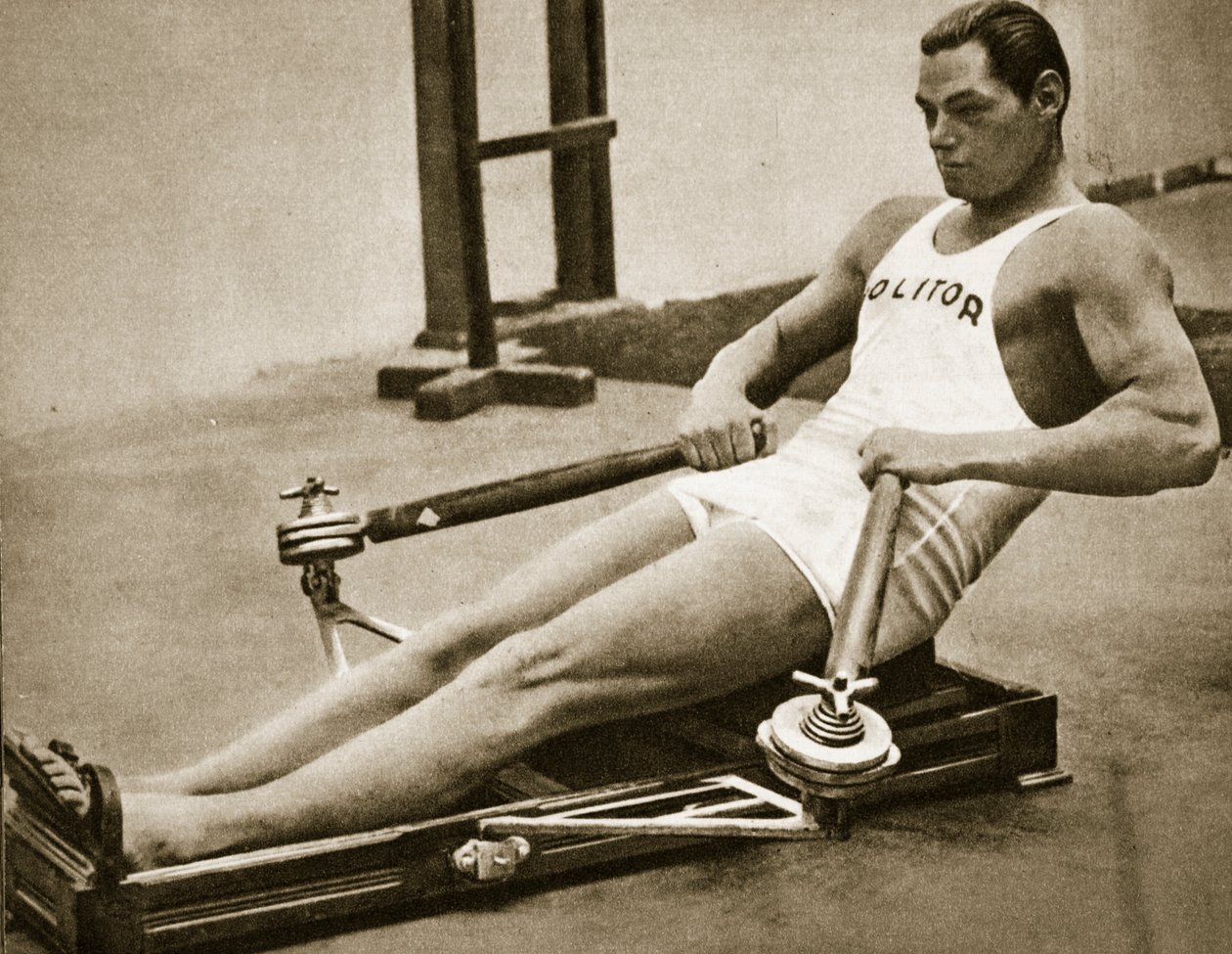 Johnny Weissmuller, de eerste man die 100m zwom in minder dan een minuut, kampioen van de Olympische Spelen van 1924 en 1928, jaren 1920 door Unbekannt Unbekannt
