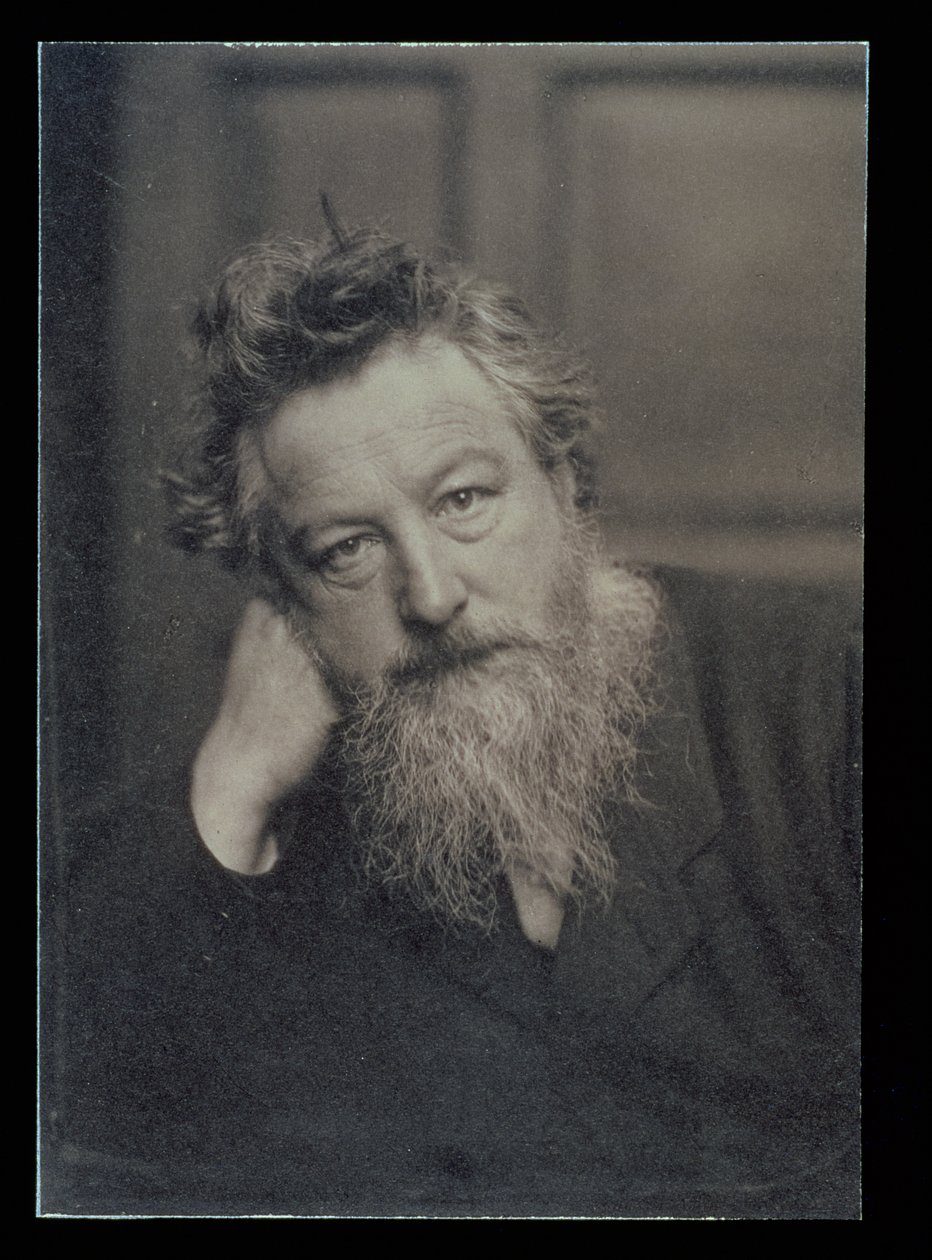 Portretfoto van William Morris door Unbekannt Unbekannt