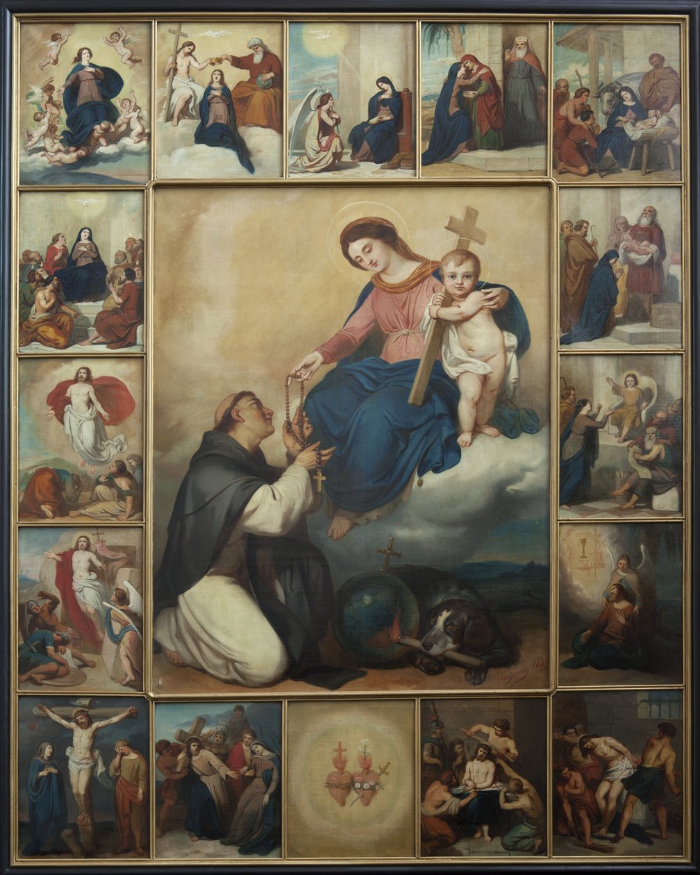 De Maagd en het Kind met St. Dominicus door Unbekannt Unbekannt