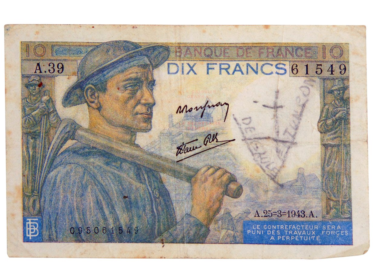 1942 10-frank biljet door Unbekannter Künstler