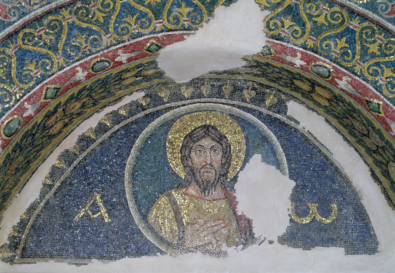Buste van Christus, lunet, 5e-6e eeuw door Unbekannt