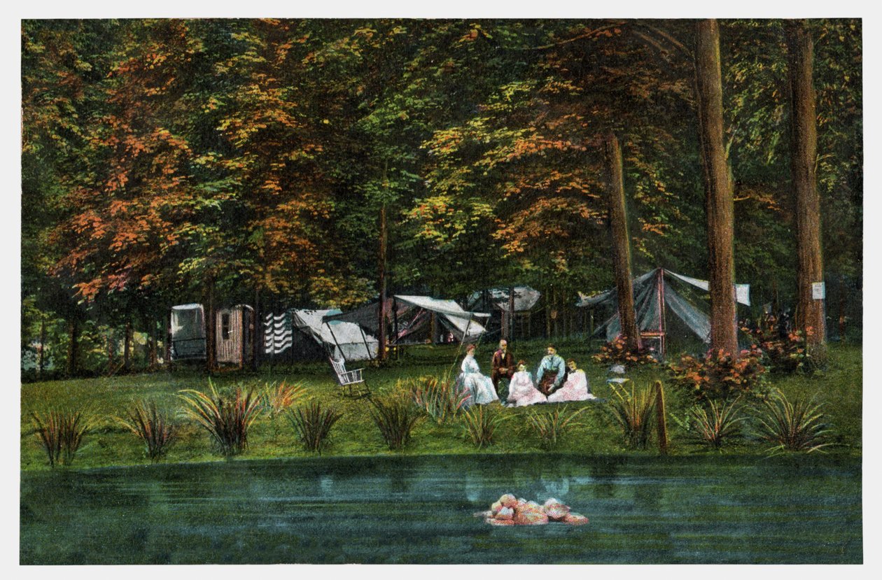 Kamperen in de VS, ca. 1910 door Unbekannter Künstler