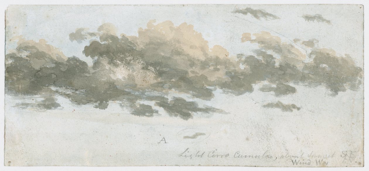 Cirrocumulus, wolkenstudie, ca. 1803-1811 door Unbekannter Künstler