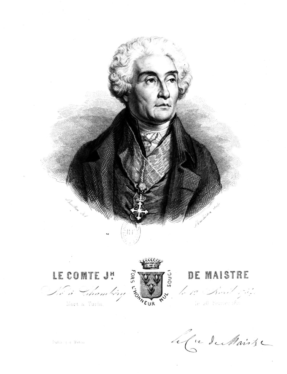 Graaf Joseph de Maistre (1754 - 1821). door Unbekannt