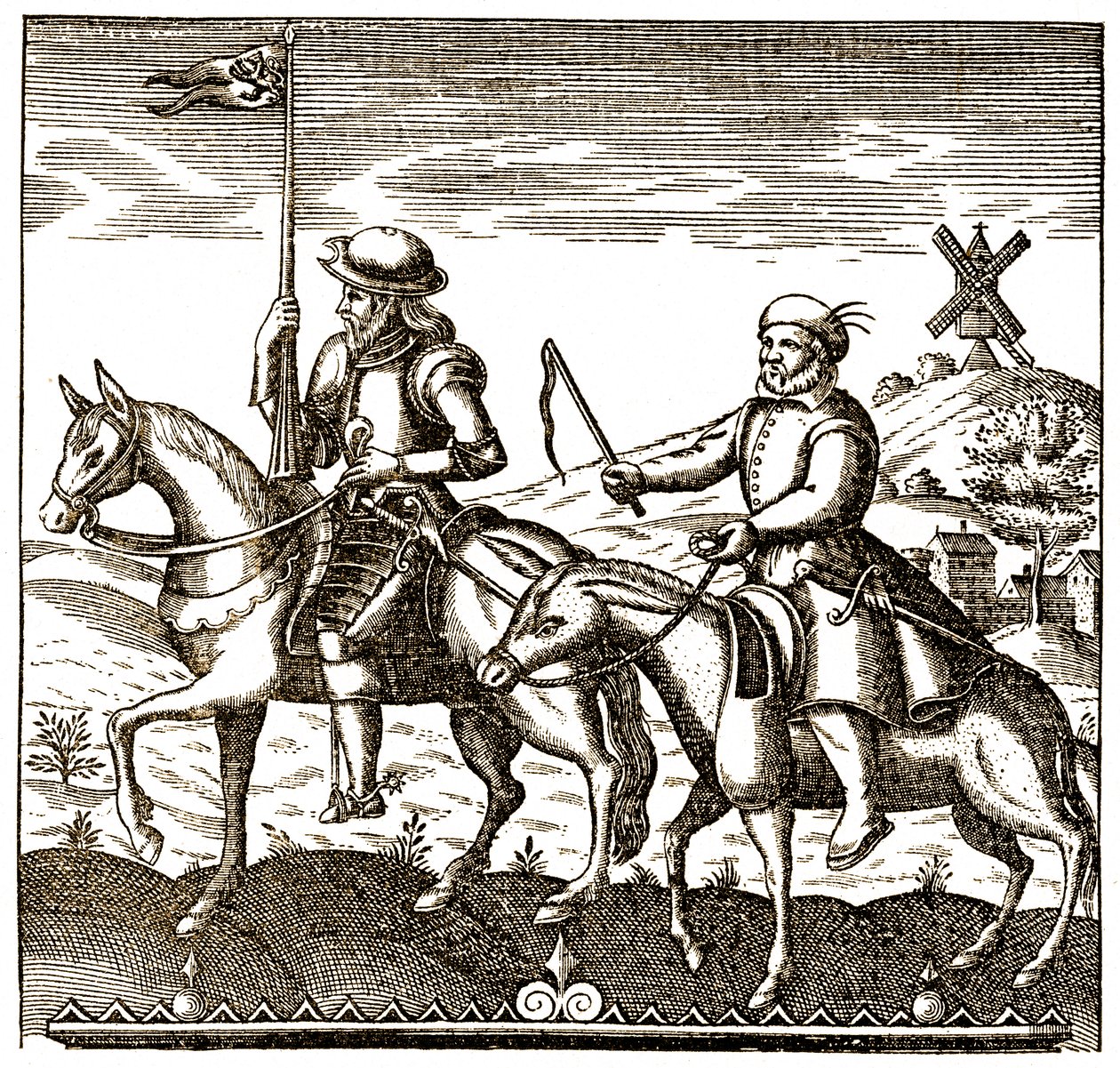 Don Quichot en Sancho Panza door Unbekannter Künstler