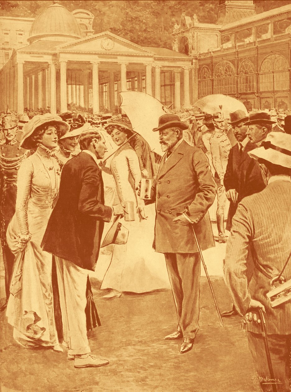 Edward VII bij de bronnen in Marienbad door Unbekannter Künstler