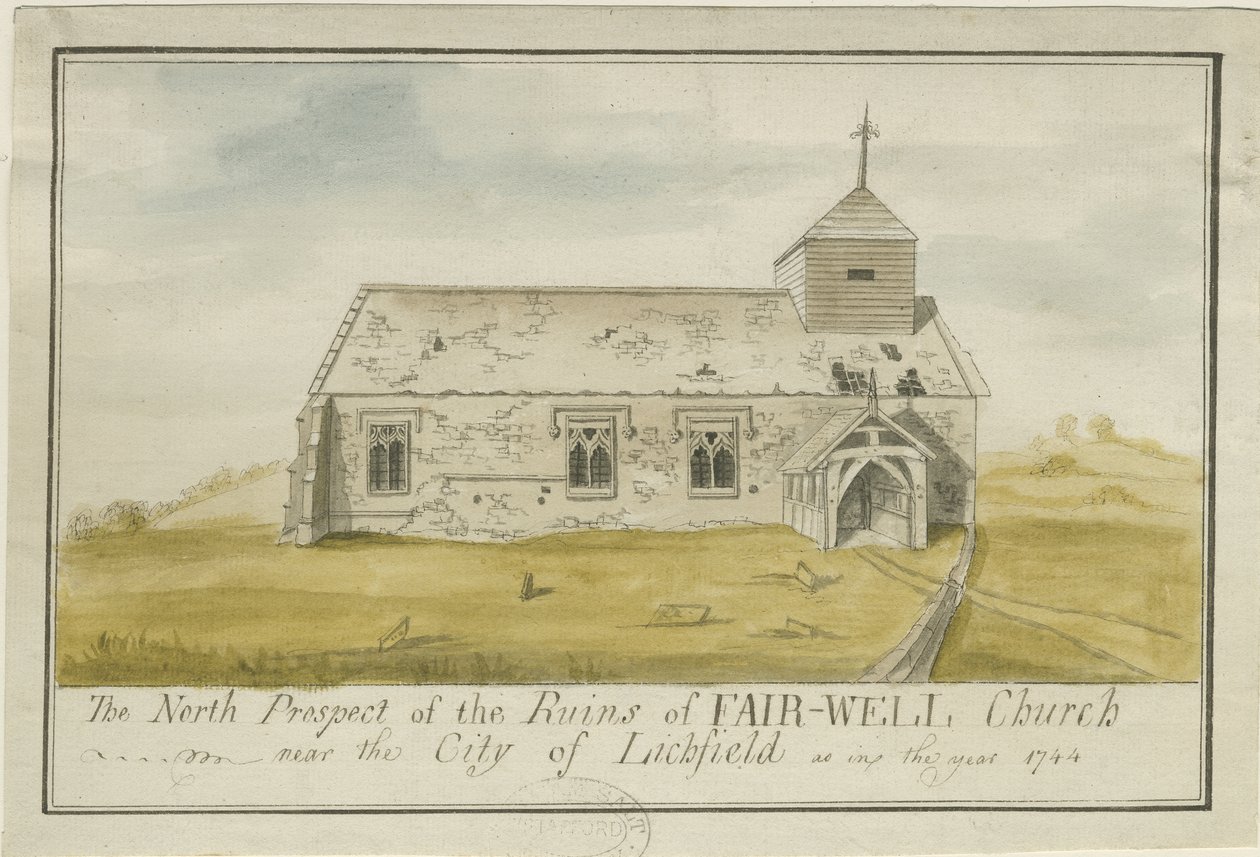 Farewell Kerk: gekleurde pentekening, 1744 door Unbekannt