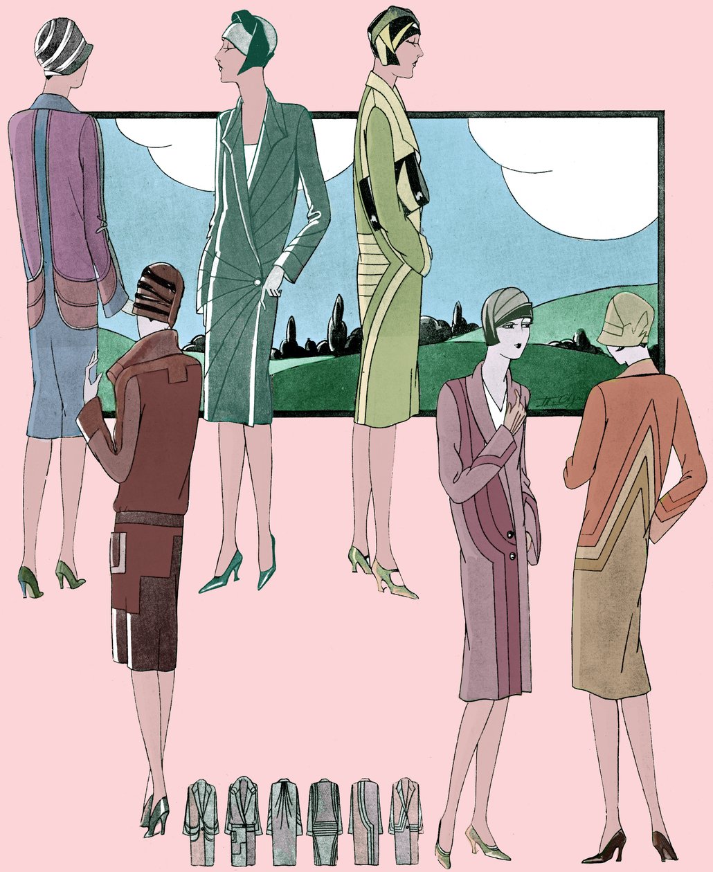 Mode: lichte jassen in de lente van 1928 door Unbekannter Künstler