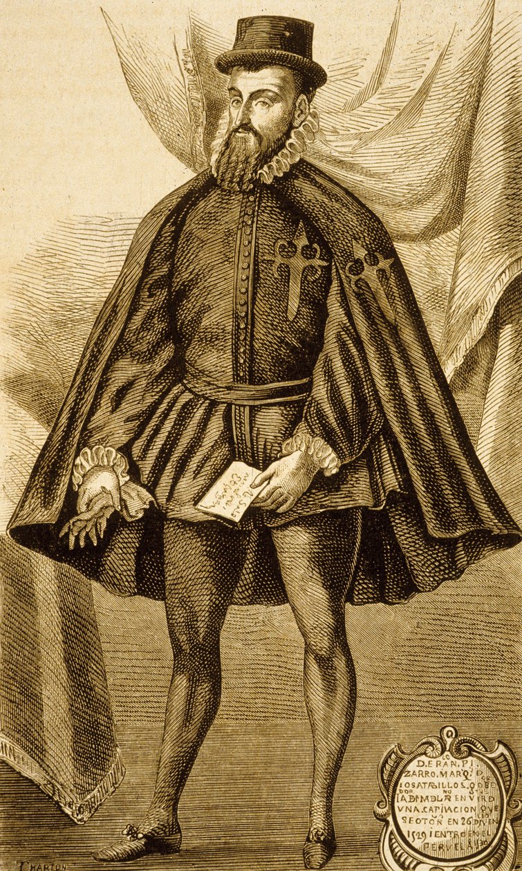 Francisco Pizarro (gravure) door Unbekannter Künstler