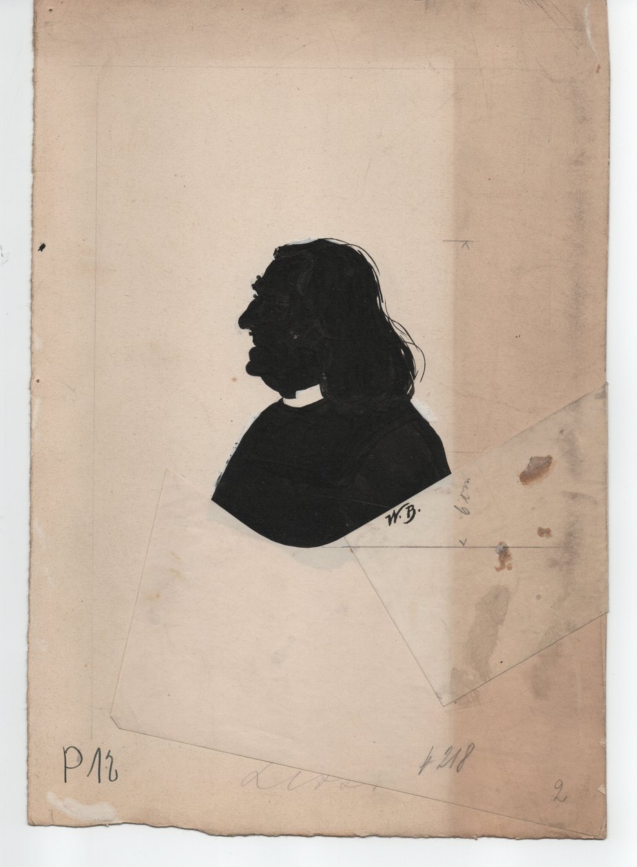 Franz Liszt (1811-1886) (ca. 1850, silhouet) door Unbekannter Künstler