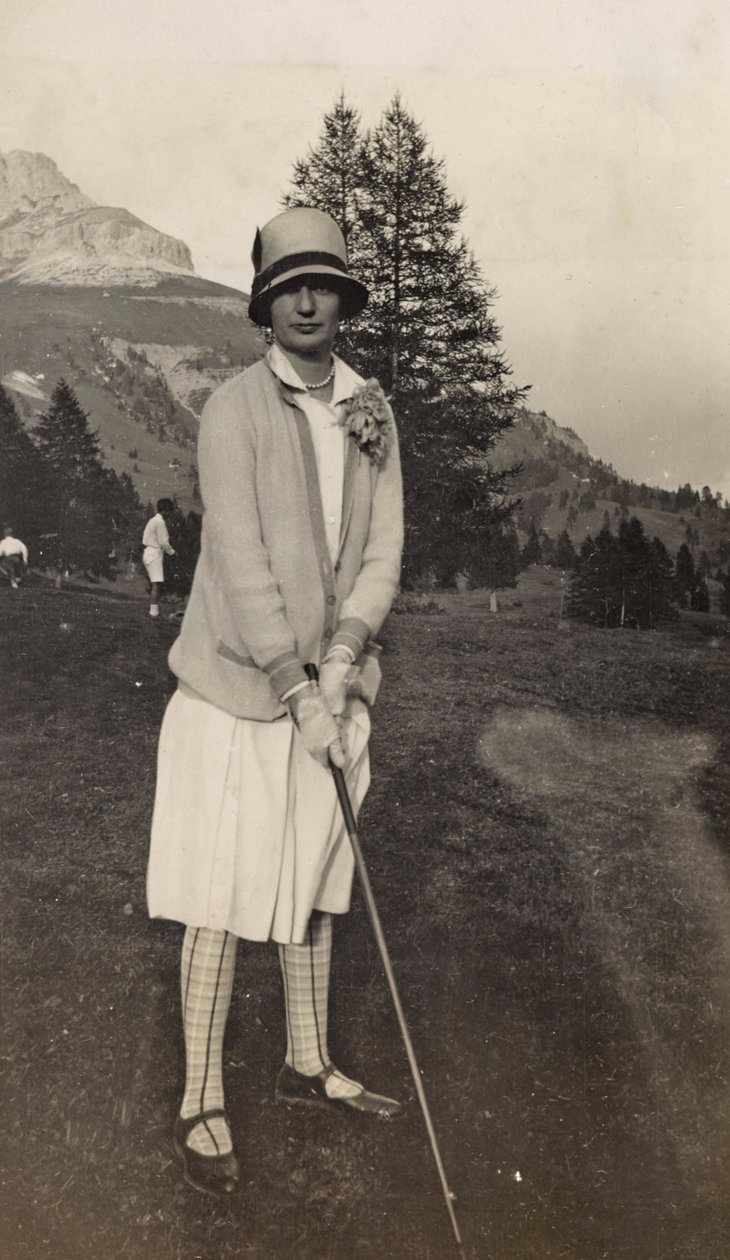 Golfer bij het Meer van Carezza door Unbekannter Künstler