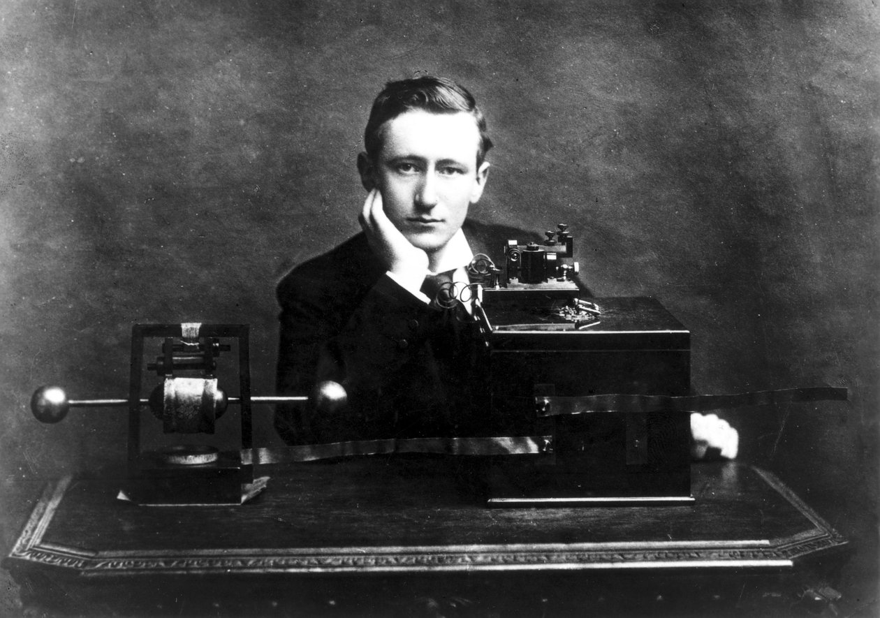 Guglielmo Marconi, Italiaanse radiopionier, ca. 1900 door Unbekannt