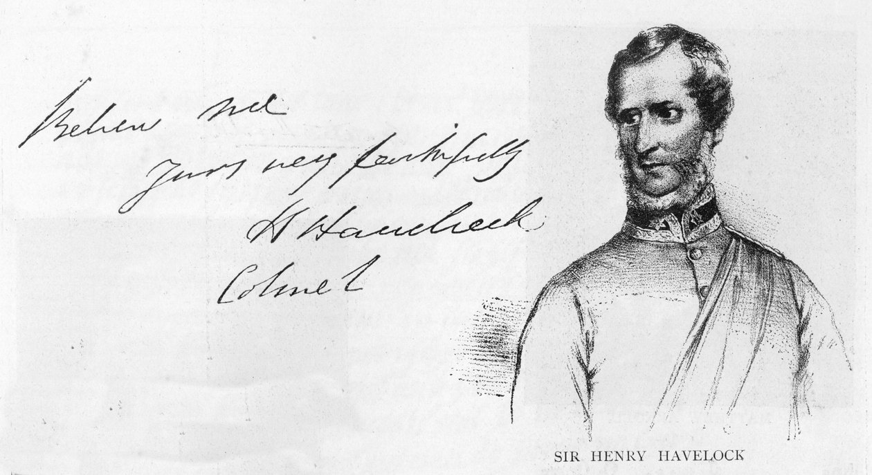 Handschrift en handtekening van Sir Henry Havelock door Unbekannt