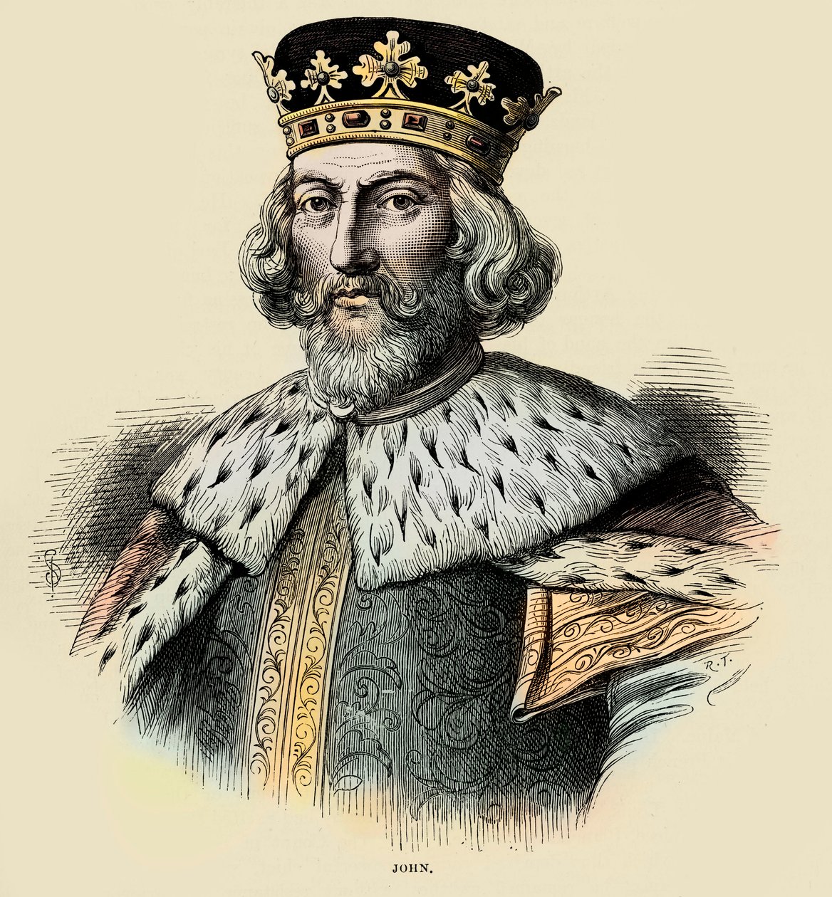 Jan I, koning van Engeland (gravure) door Unbekannter Künstler