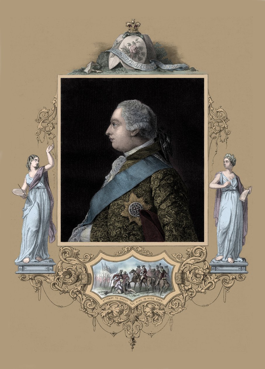 Koning George III door Unbekannter Künstler